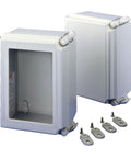 Hinged Fiberglass NEMA 4X Enclosure built tough for harsh environments continuous hinge weatherproof electrical box 6x6x4 inch