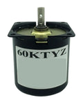 Beefy Torque Permanent Magnet Synchronous Gear Motor 110 220V AC CW CCW 80 RPM black cylindrical motor front view
