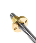 Heavy Duty Lead Screw Set for 3D Printers and CNC Machines, Stainless Steel Rod with Brass Nut, T12 Style, close-up view