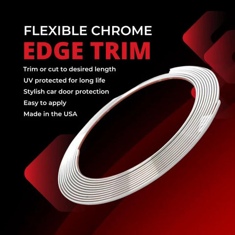 Cowles Custom chrome edge trim roll for vehicles, 1/2 in x 18 ft, flexible PVC automotive body molding