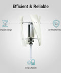 AISINILALAO wind turbine generator with white curved blades mounted on a vertical post for outdoor use