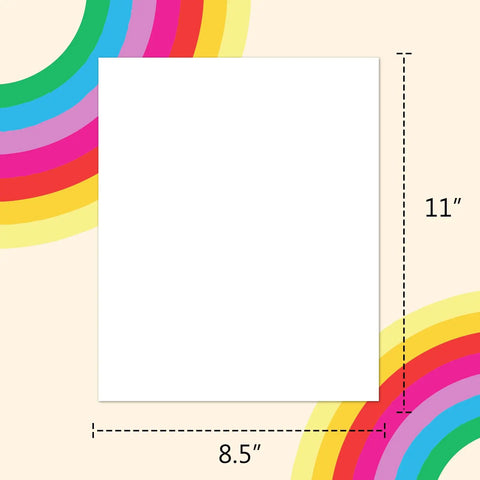 DIY Friendly Inkjet Compatible Heat Transfer Paper For T Shirts 15 Sheets 8.5 x 11 Inches Printable Iron On Transfer For Dark Fabric With Vivid Color And Durable Finish shown with dimensions