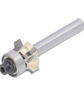 Heavy Duty Jiawu 1/4 Inch Shank Corner Round Router Bit 4 Flute Carbide for woodworking projects, showing sharp cutting edges.