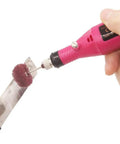 Using Fine Abrasive Wheel Brush Polishing Buff Set For Rotary Tools, 2.35mm Mandrel, on a metal surface