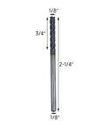 Solid carbide long end mill, 1/8 in diameter, 4-flute, 30° helix, 2-1/4 in overall length