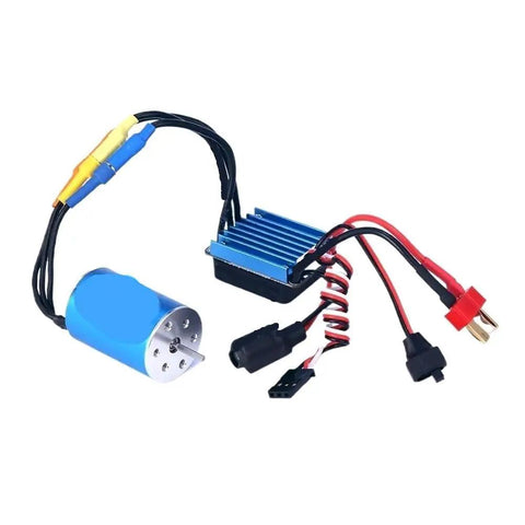 Waterproof 2435 4500KV 4800KV 6100KV Brushless Motor with 25A ESC for drones, featuring cables and connectors, displayed on a white background.