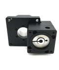 Heavy Duty Hollow Rotary Actuator Built Like A Tank With Rock Solid Cast Iron Base And Butter Smooth 360 Degree Electric Rotary Table For Precision Stepper Servo Motor Jobs, close-up view of actuator.