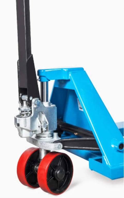 Heavy Duty Red Poly Tread Pallet Jack Steering Wheels Set 7 Inch By 2 Inch 20mm ID Bearings With Sealed 6204 Bearings Replacement