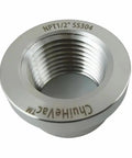 Stainless Steel 304 Pro Grade One Half Inch NPT Female Threaded Stepped Weld Bung With Top Head For Exhaust And Oxygen Sensor Install