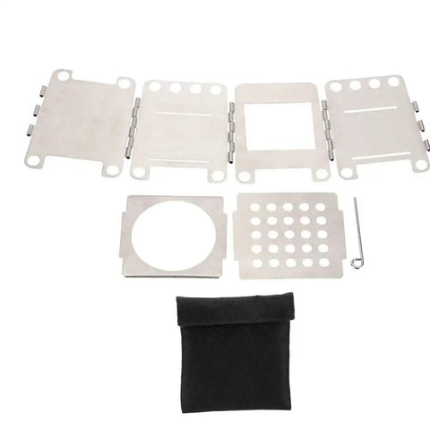 Portable Charcoal Grill With Nonstick Surface, Foldable Outdoor BBQ parts shown with easy assembly setup for camping and picnics.