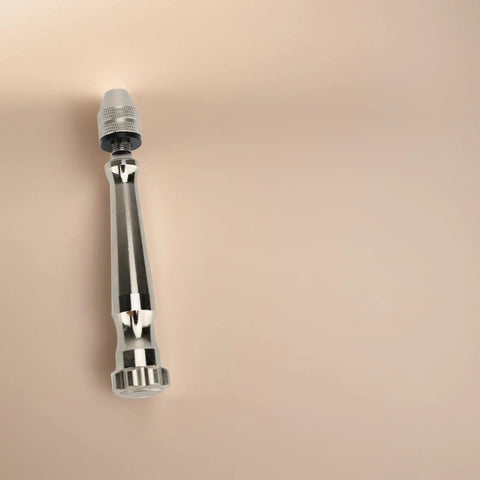 Pin Vise Hand Drill Kit With Aluminum Alloy Manual Small Drill compact and lightweight design shown on a soft background.