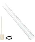 Replacement Glass Tube For Four Sided Pyramid Patio Heater, 49.5 Inches Tall, Four Inch Diameter, Borosilicate Glass With Connecting Ring And Cleaning Sponge