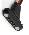 Magnetic Snap On RC Extension Cable 9 Inch 1 To 2 Y Split Lead With JR Plug 3 Pin LED For RC models close-up of connectors