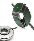 Heavy Duty 3-Jaw Lathe Chuck 12 Inch Self-Centering Beefy Grip For Wood Lathe Bowl Turning Metalworking CNC Milling Drilling With 4 Inch Center Bore Boss Level close-up view showing jaws and steel body design.