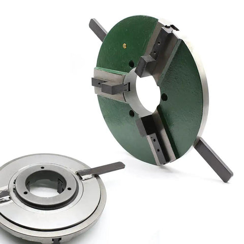 Heavy Duty 3-Jaw Lathe Chuck 12 Inch Self-Centering Beefy Grip For Wood Lathe Bowl Turning Metalworking CNC Milling Drilling With 4 Inch Center Bore Boss Level close-up view showing jaws and steel body design.