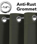 Olive Blackout Curtains Two Panel Set 52 Wide By 84 Long Thermal Insulated Room Darkening Window Drapes with grommet top.