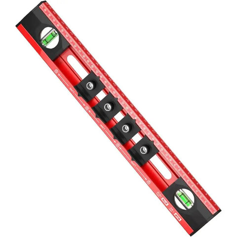 BXRSRTZ Spirit Level Gift Idea Decor Kit, 40cm red measuring tool with double bubble vials and scale.