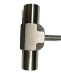 Beefy Three Way Tee Reducer Pipe Fitting In 316L Stainless Steel BA Grade, Auto Weld Connector, side view