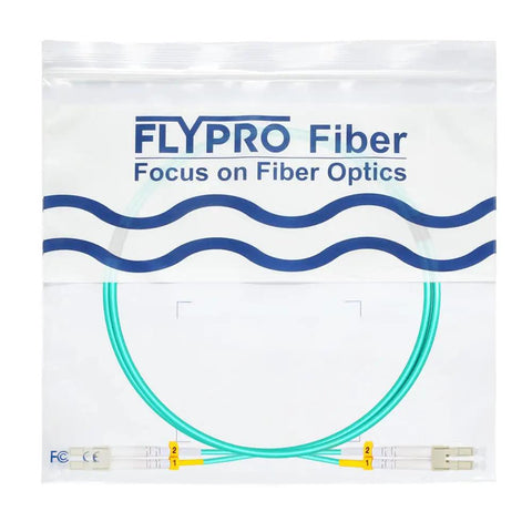 Badass Om3 Lc To Lc Fiber Patch Cable Three Feet Multimode Network Wire For Data Center Racks in a packaging with labeling.