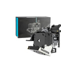 Heavy Duty Direct Drive Extruder With Dual Gear Filament Feeder For 3D Printers shown next to its box, showcasing design and components.