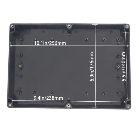 Heavy Duty IP67 Waterproof Junction Box Made From Tough ABS Plastic Electronic Enclosure dimensions 10.1in x 6.9in x 5.5in black