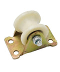 Heavy Duty 30 Mm V Groove Nylon Sliding Door Rollers Rock Solid Build With Sealed Ball Bearings That Make Barn Doors Run Smoother Than Butter On Rust Resistant Tracks, close-up view.