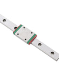 7Mm Heavy Duty Linear Guide Rail And Slider Block Kit For Diy Cnc Projects showing single slider on sealed rails for precise motion.