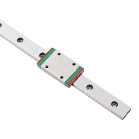 7Mm Heavy Duty Linear Guide Rail And Slider Block Kit For Diy Cnc Projects showing single slider on sealed rails for precise motion.