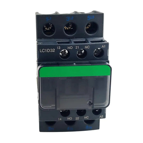 Heavy Duty Non Reversing Contactor 32 Amp Three Pole 120 Volt AC Coil with auxiliary contacts, front view