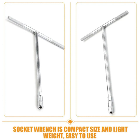 Heavy Duty Stainless Steel T Handle Socket Wrench For Automotive Fasteners And Grease Monkey Repairs Rugged Compact Ratchet Tool Kit For Skilled Mechanics, showing compact design and lightweight build.