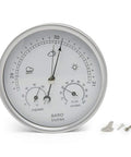 Front view of Big Five Point Two Inch Dial All In One Weather Station With Barometer Thermometer And Hygrometer For Home Office