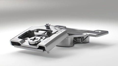 Twenty Pack Half Inch Overlay Concealed Cabinet Hinges With 3D Adjustment, Soft Close, Satin Nickel Finish, Detail View