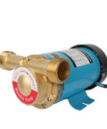 Plug And Play Home Water Booster Pump 115V 60Hz 120W With 1 Inch Outlet, blue aluminum housing, side view