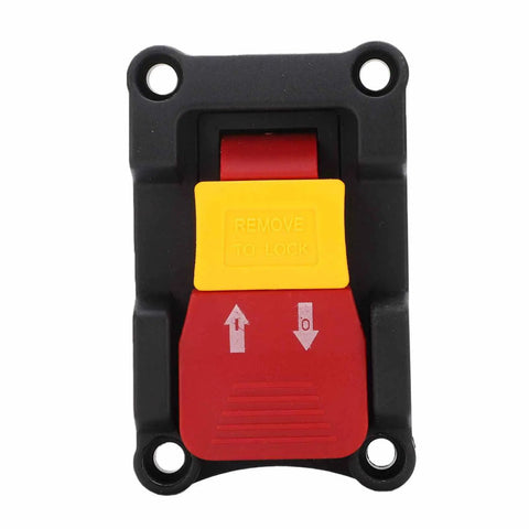 Sweet Upgrade 16A Dual Voltage Emergency Stop Paddle Switch For Table Saw Drill Press compact red and yellow design, easy to install.
