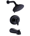 Shower Head And Handle Set Wall Mounted Square High Pressure Shower Faucet System Black Matte Finish With Solid Brass Lead Free