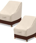 Heavy Duty High Back Patio Chair Cover 2 Pack Built To Last Waterproof Outdoor Furniture Covers 600D Oxford PVC Coated 35x28x35 Beige Brown