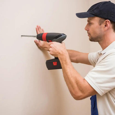 Person using a drill with Slotted Phillips Screwdriver Bit Set With Holder 12 Piece 3 Inch Bits Magnetic Drill Bit Set One Quarter Inch Hex.