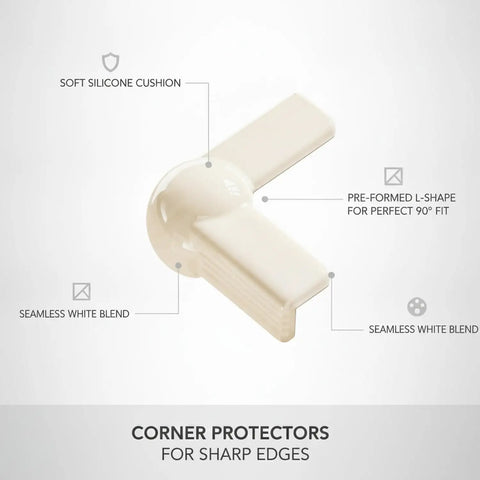 1.6 By 1.6 Inch L Shaped Silicone Corner Guards For Furniture Edges White 4 Pack Edge Bumpers With Tight 90 Degree Fit