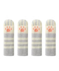 Four Pack High Elastic Chair Leg Socks Durable Double Layer Elastic Woven Fabric Non Slip Noise Reducing Furniture Leg Covers Easy Slip On And Off Gray