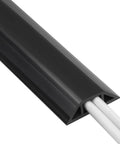 Low Profile Floor Cord Cover 4ft For Extension Cords And Cables Keeps 1 To 2 Wires Hidden And Trip Hazards Away With Durable PVC Floor Protector Black Slim Cable Channel For Home Office Living Room Garage And Workshop