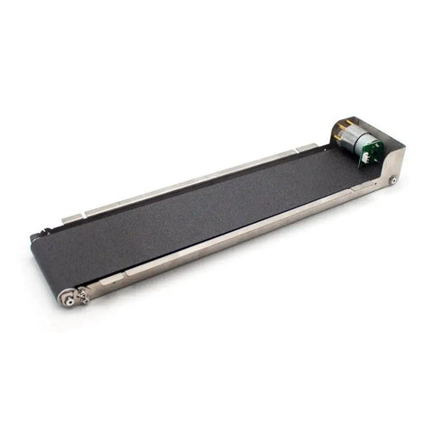 DC 24V Stainless Steel Mini Conveyor Belt System For Vending Machines, 460mm Long By 85mm Wide Track, Carries 3.5-5Kg, 35 RPM