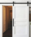 White sliding door with 2 Pack Barn Door Handles For Sliding Doors In Black With Plate Zinc Alloy Rust Resistant Pull Handles Hole Center 8.8 Inches