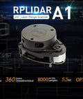 RPLIDAR A1M8 2D 360 Degree LIDAR Sensor For Robots, 12 Meter Range, No Fuss Plug And Play, Obstacle Avoidance And Navigation