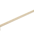 Emtek Select Knurled Cabinet Pull in Satin Brass US4 Stem Finish Center to Center 12 Inches, shown in a side view