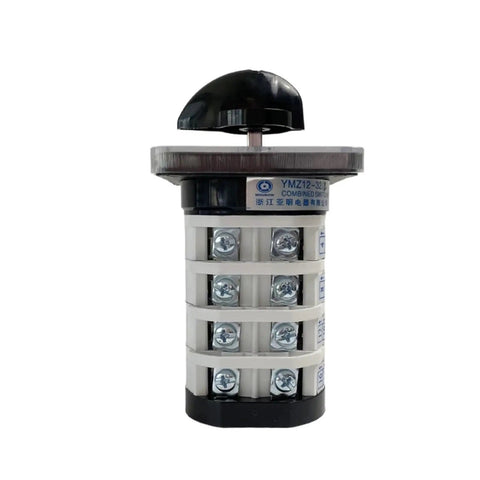 Five Position Changeover Rotary Switch YMZ12-32/4 660V 32A with silver contacts, 16 terminals, close-up on control gear
