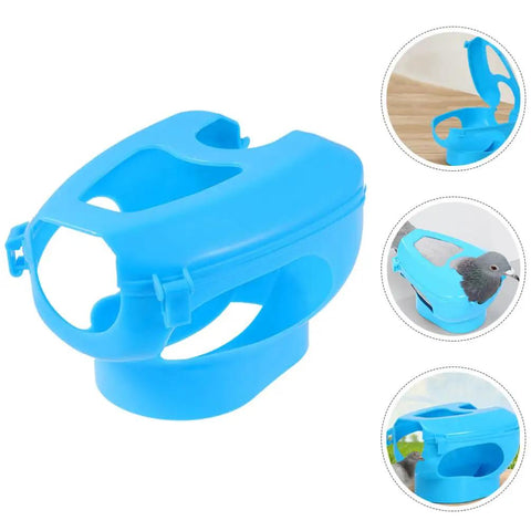 Sky-blue pigeon injection holder and fixed frame rack for easy feeding, displaying its lightweight and durable plastic design.