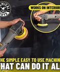 Person using TORQX Dual Action Random Orbital Polisher For Cars, Trucks And SUVs on vehicle surface, close-up view