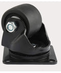 Heavy Duty Swivel Caster Wheels For Furniture Cabinets And Shelves 4 Pack Nylon Industrial Castors With Reinforced Steel Backs side view of black caster with sealed bearing