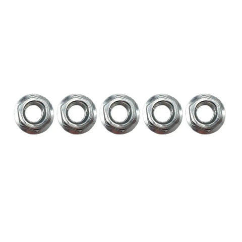 10mm Ball Studs Hardware Kit For Gas Springs And Lift Supports, 5 By 16 By 18 Thread, Half Inch Shank, Zinc Plated Silver, Includes 5 Studs, 5 Washers, 5 Nylock Nuts, Bolt-On Front Suspension Lift System Repair, five zinc-plated nylock nuts