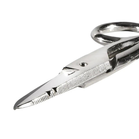 Close-up of electricians scissors from the Pro Grade Cable Splicer Kit With Electricians Scissors And Splicer Knife Two Pocket Leather Pouch